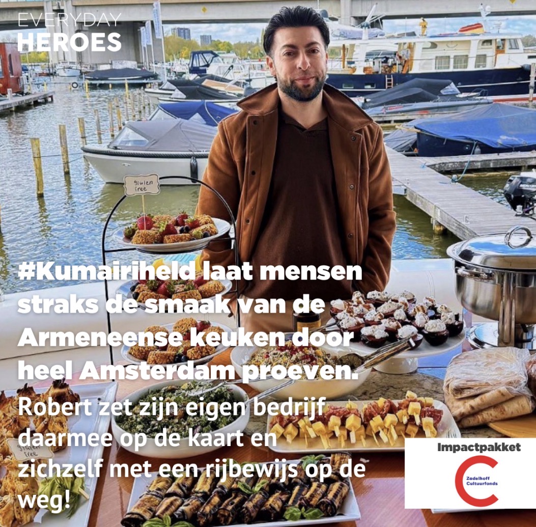 Robert Ghazaryan aan het buffet, gepubliceerd door Everyday Heroes